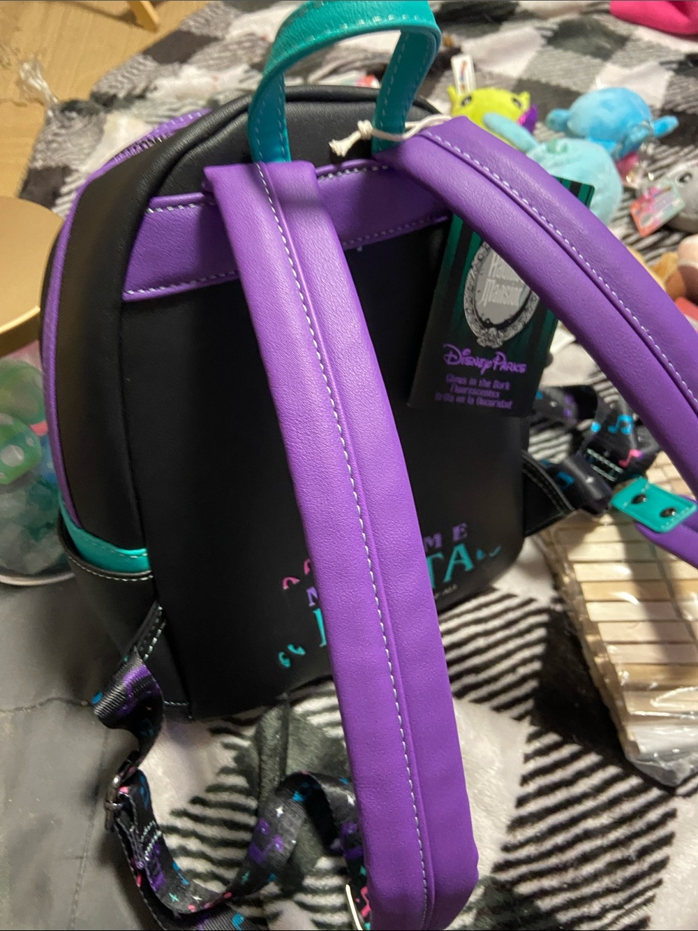 Disney Black Teal Purple Villain Mini Backpack - Picture 7 of 7